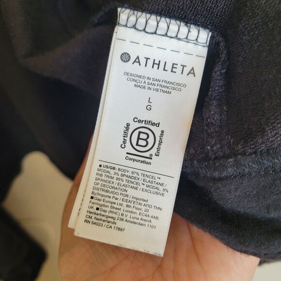 ATHLETA Pranayama Restore Wrap Size Large Black Open Front Cardigan Athleisure - Picture 3 of 9